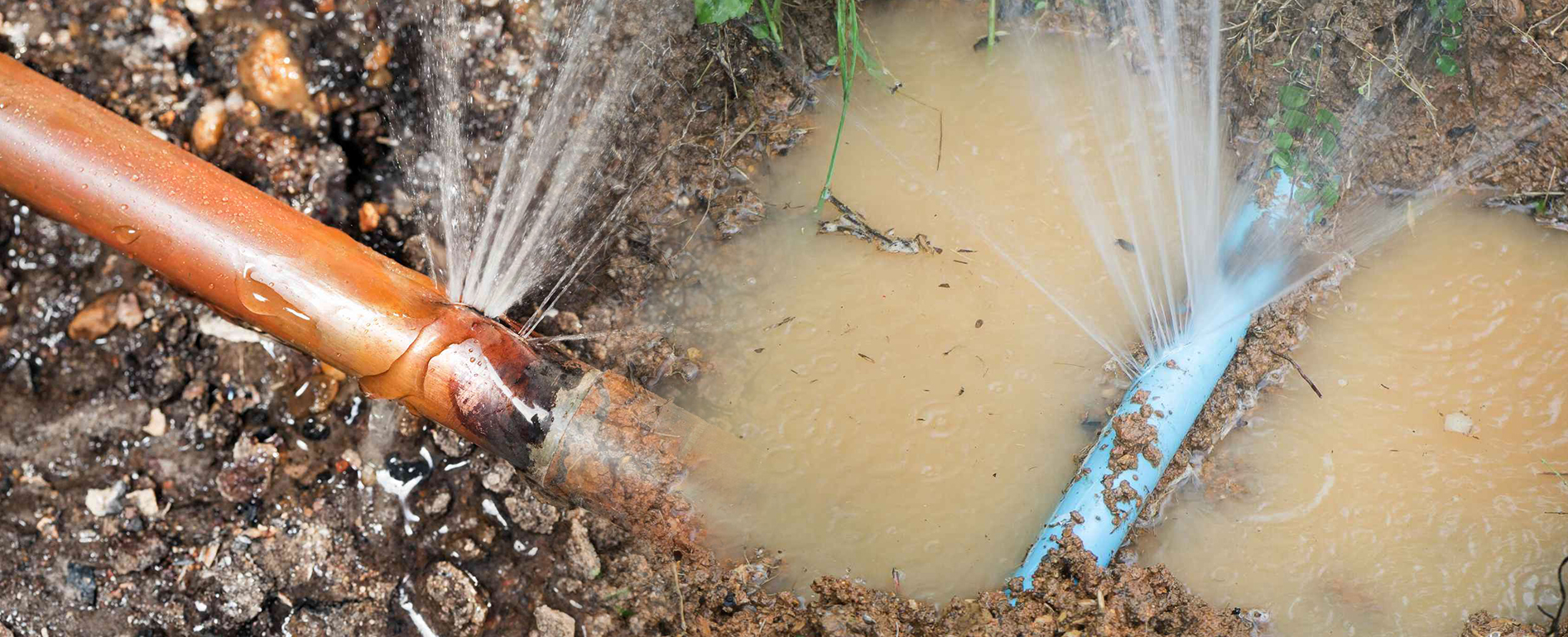 Burst Pipe in the Yard